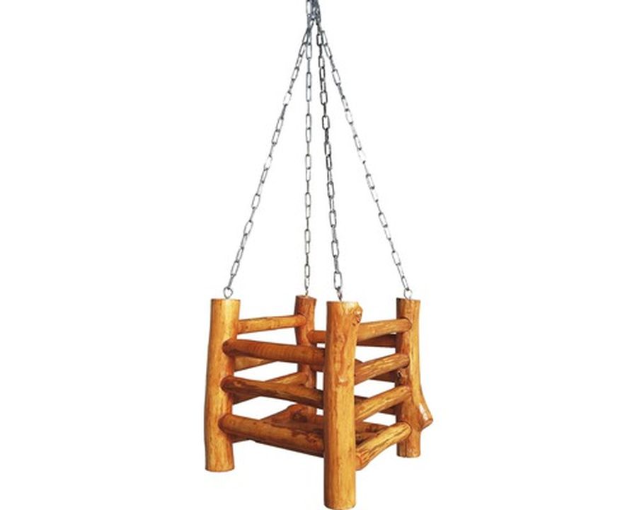 rustikální dřevěný květináč